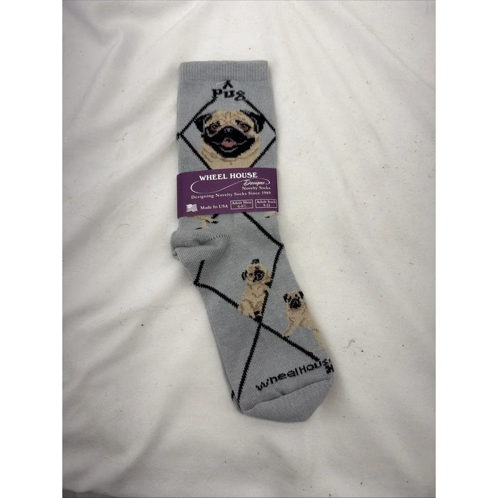 (2 Pr) Poodle Puppy Dog Socks By Wheel House‎ Designs-USA Made! Sock Size 9-11